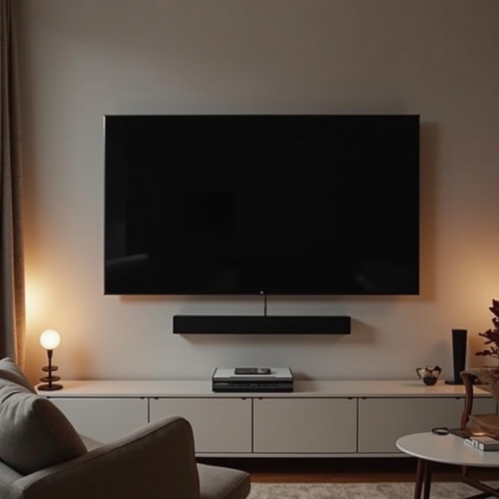 soundbar do telewizora na ścianie