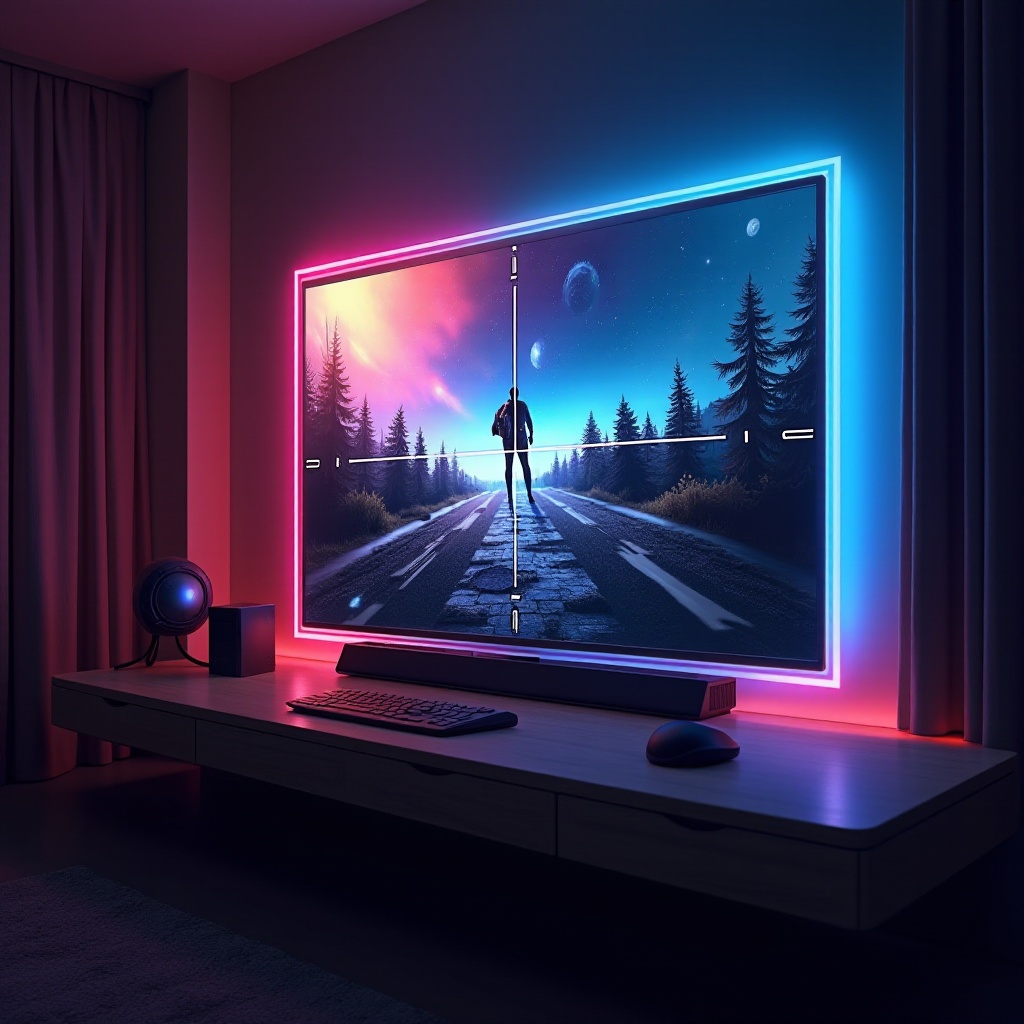 tv gaming dengan crosshair