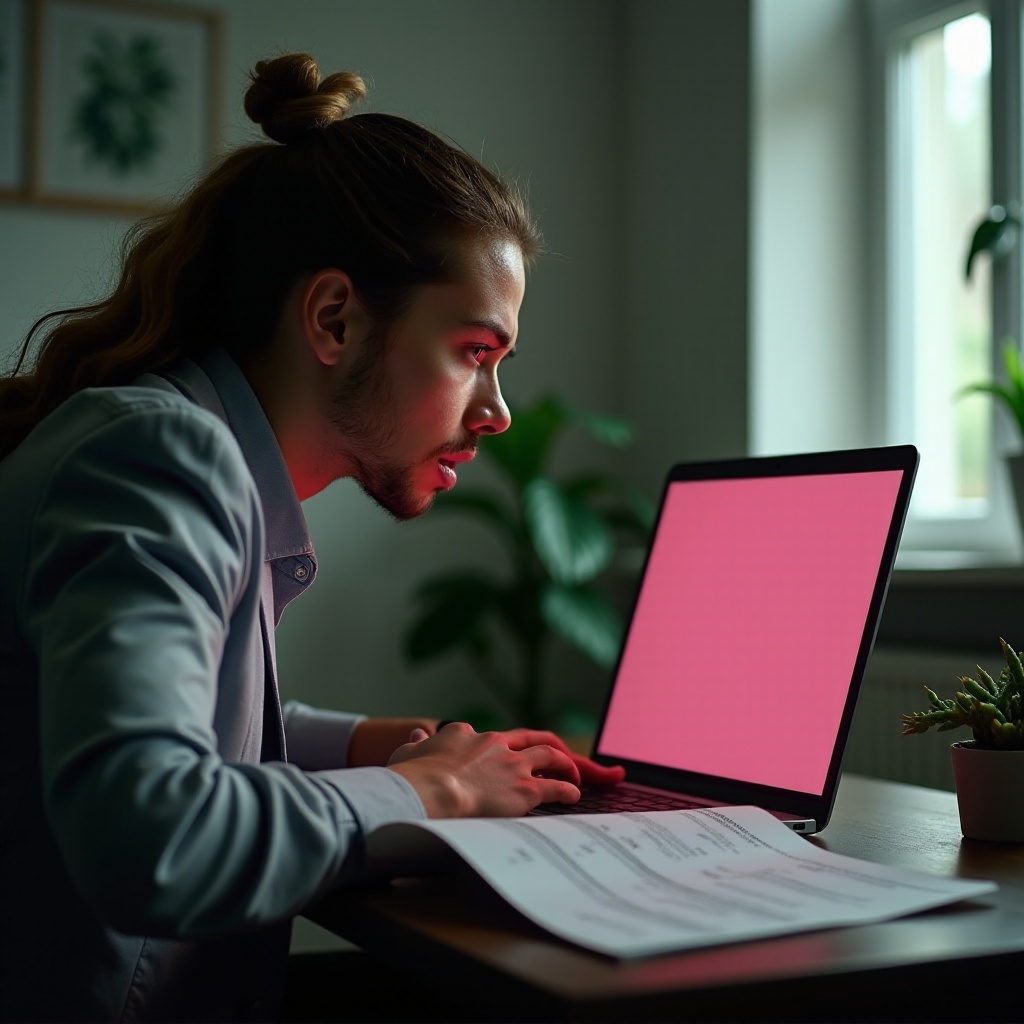 mijn laptopscherm is roze en groen
